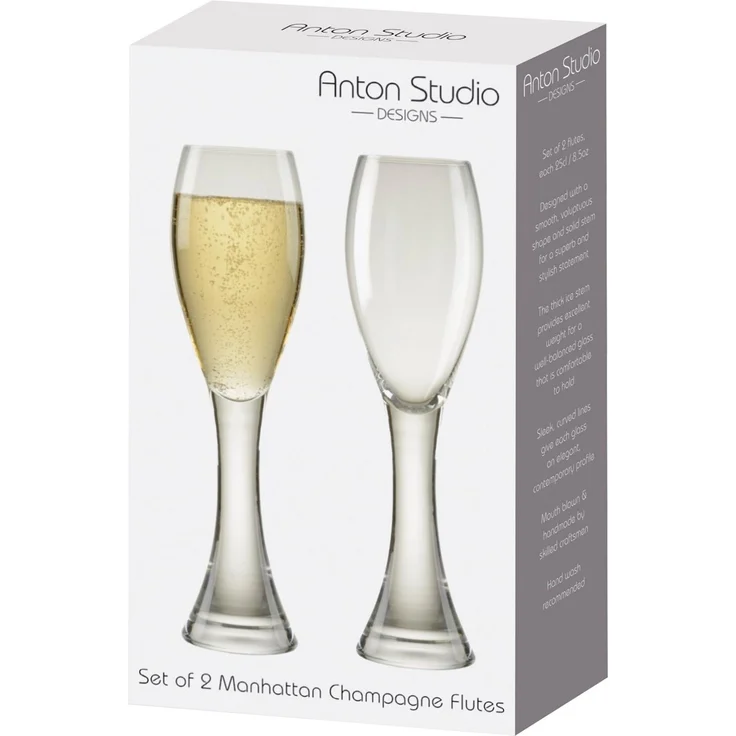 2er Set Anton Studio Designs Manhattan Champagnerflöten Sektgläser 250ml – Bild 4