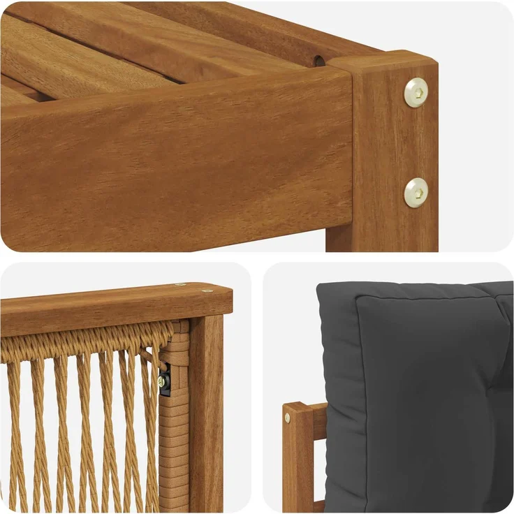 vidaXL Outdoor-Sofagarnitur 5 stk. 4-Sitzer Natur und Anthrazit 3383240 – Bild 5
