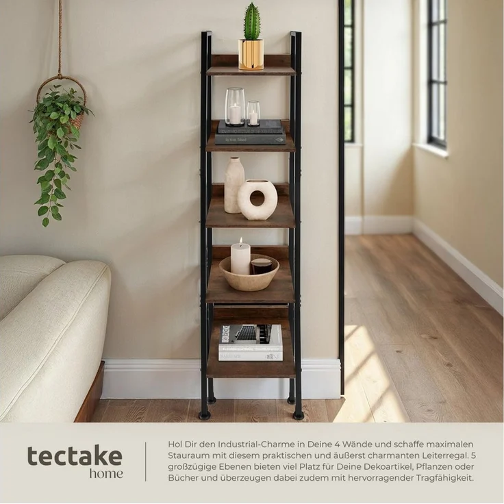 tectake Leiterregal Folkestone, Einzelstück 1-tlg, Industrial Style – Bild 2