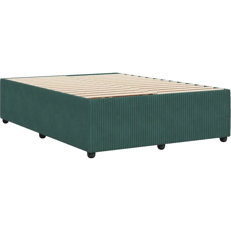 vidaXL Bettgestell ohne Matratze Dunkelgrün 140x190 cm Samt 3285009 – Bild 6