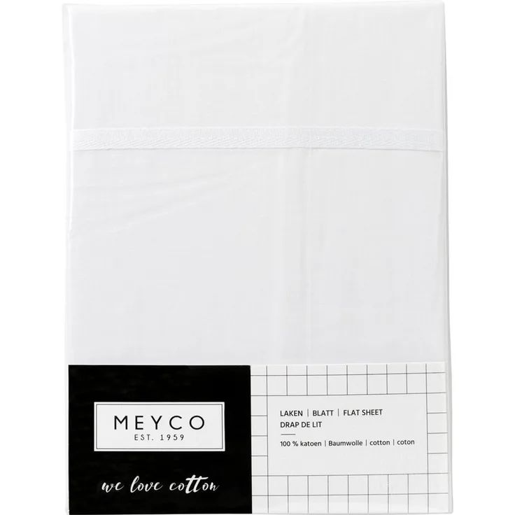Meyco Bettlaken mit Zierrand, 75x100 cm, weiß