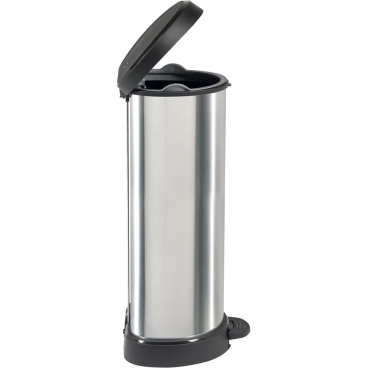 Curver Tretmülleimer Deco D-Form 40L Silbern 443826 – Bild 8