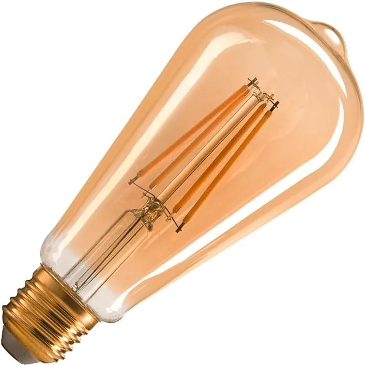 SLV ST64 E27, LED Leuchtmittel gold 7,5W 2500K CRI90 320° - LED Lampen Sockel E27