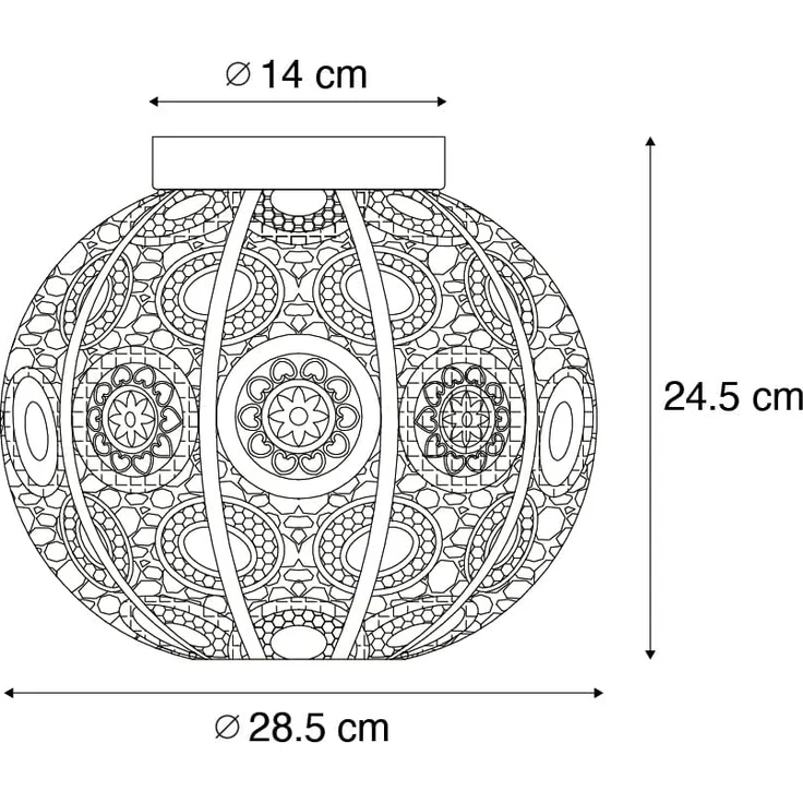 Qazqa Deckenleuchte Baloo, ohne Leuchtmittel, E27, Grün, Orientalisch, Stahl, 1-flammig – Bild 4