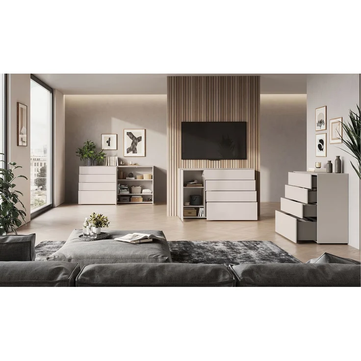 Sideboard Luna / GW-Lomena, Holzwerkstoff, Grau, 182 x 93 x 41 cm – Bild 5