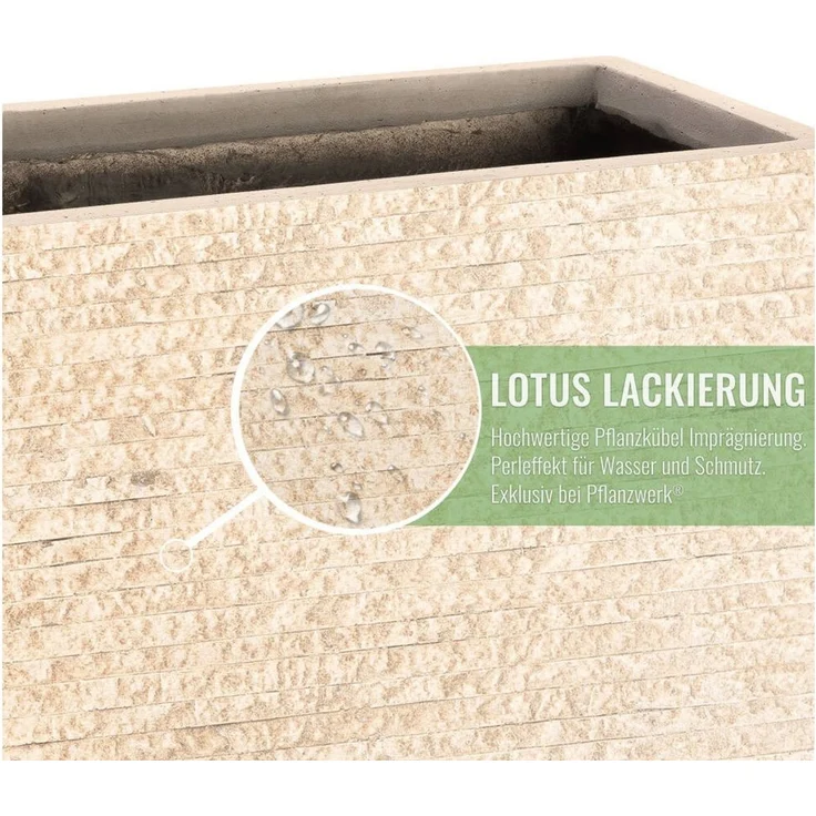 Pflanzwerk® Pflanzkübel TUB Premium Fiberglas Blumenkübel Frostbeständig mit Lotus-Effekt, Fiberglas - Handgefertigt - Rechteckig - Frostbeständig – Bild 3