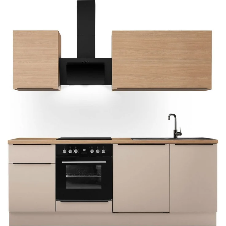 KOCHSTATION Küchenzeile Cocco B/H/T 220x211x60 cm, Breite 220 cm, wahlweise mit E-Geräten und Induktion – Bild 1