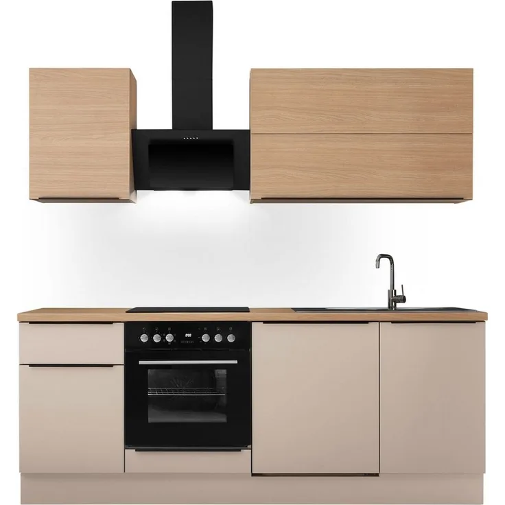KOCHSTATION Küchenzeile Cocco B/H/T 220x211x60 cm, Breite 220 cm, wahlweise mit E-Geräten und Induktion