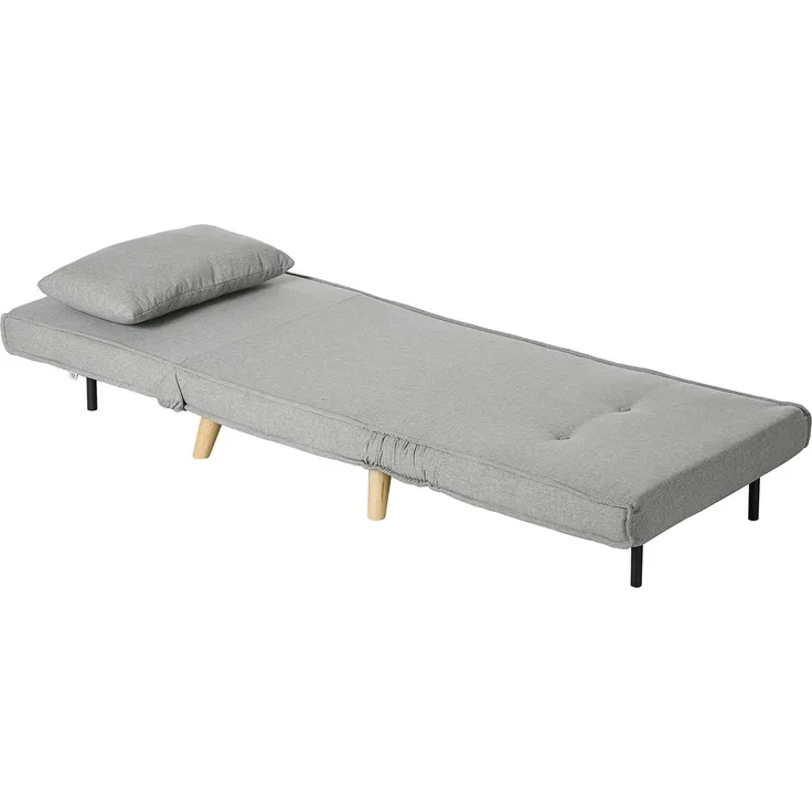 Rayofly-Schlafsessel, 6-stufig verstellbare Lehne, Leinenoptik, belastbar bis 150 kg, Hellgrau, H 790cm x T 720cm x B 780cm