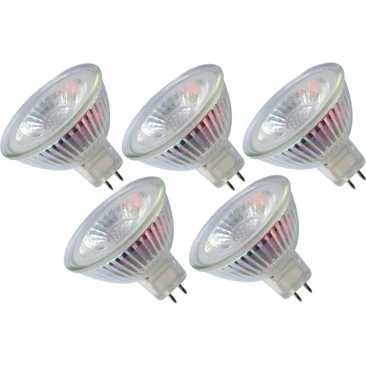 TRANGO LED-Leuchtmittel, 5er Set MR16-NT3 LED Leuchtmittel mit MR16 Fassung zum Austausch von herkömmlichen Halogen Leuchtmittel MR16 I GU5.3 I G4 12 Volt 3000K warmweiß, 5 St, Glühlampe, Reflektor Lampe, LED Birnen