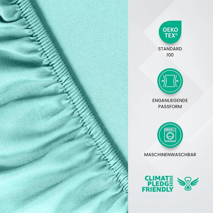 Utopia Bedding - Spannbettlaken 180x200 cm - Spa Blau - Oeko-Tex Zertifiziertes Gebürstete Polyester-Mikrofaser Spannbetttuch - 35 cm Tiefe Tasche – Bild 3