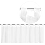 Schlaufen-Bistrogardine in B160cm x L60cm, transparente uni Scheibengardine Voile in vielen verschiedenen Farben erhältlich (weiß - schneeweiß)