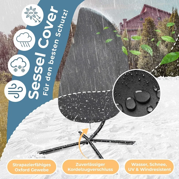 KESSER® Hängesessel Jungle mit Gestell Stahl Hängekorb Sessel Inkl. Großen Kissen + Decken Halterung - Hängeschaukel Hängesitz Indoor - Outdoor Schaukel Hängestuhl für Kinder und Erwachsene Beige – Bild 5