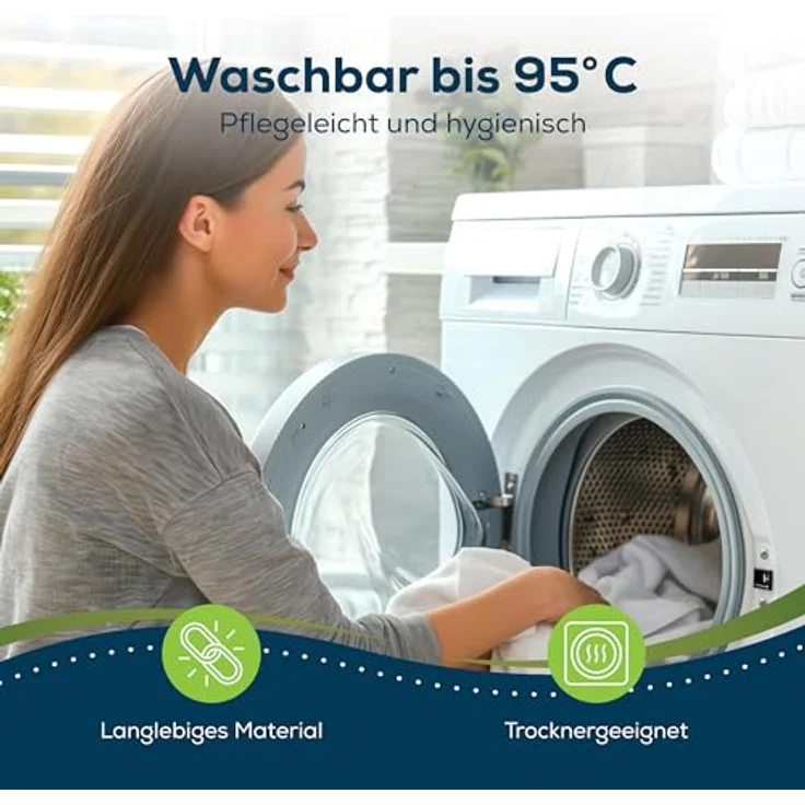 Sensalou Microfaserkissen Kopfkissenbezug mit Reißverschluss wasserdicht weiß - 2 Stück, Set, 2er Set – Bild 7