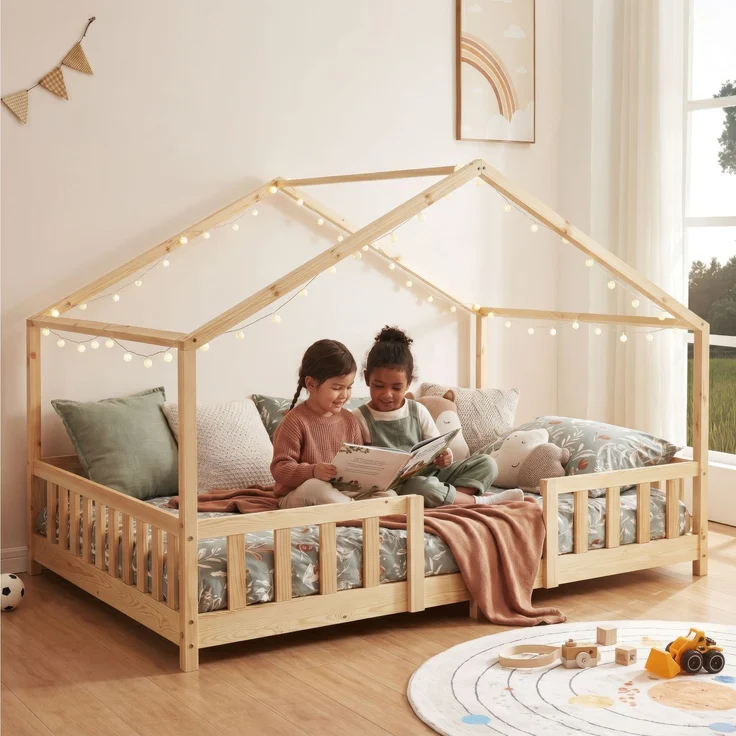 Kinderbett Treviolo 140x200 cm Holzfarben [en. casa] – Bild 3