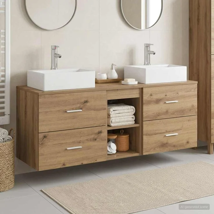 vidaXL Badezimmerschrank-Set 3 stk. Artisan-Eiche 129 x 41 x 79,5 cm 3405842 – Bild 1