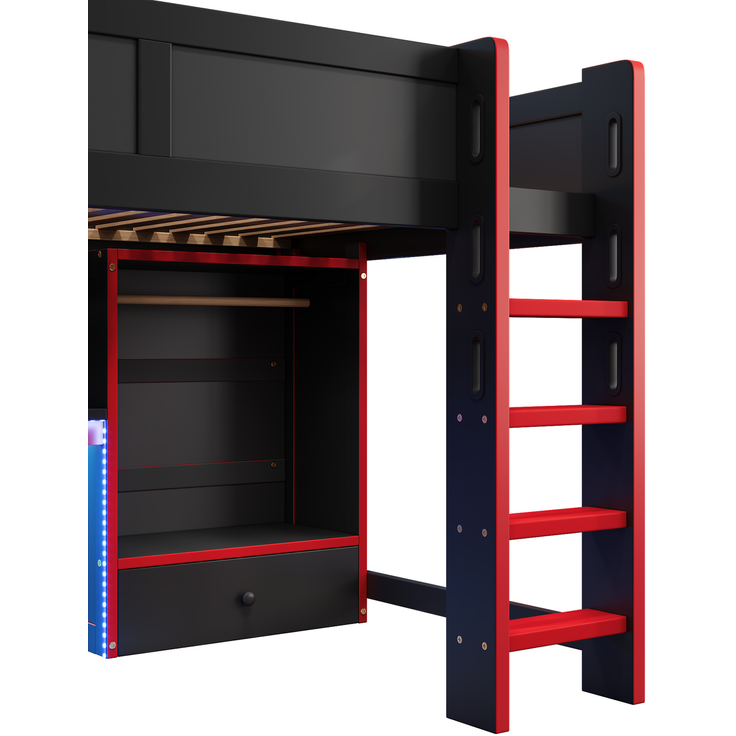Polsterbett 207x95,5x112 mit Kunstleder-Bezug, Kopfteil mit Krone und weichen Schutzkanten, für Liegefläche 90x200, rosa – Bild 8