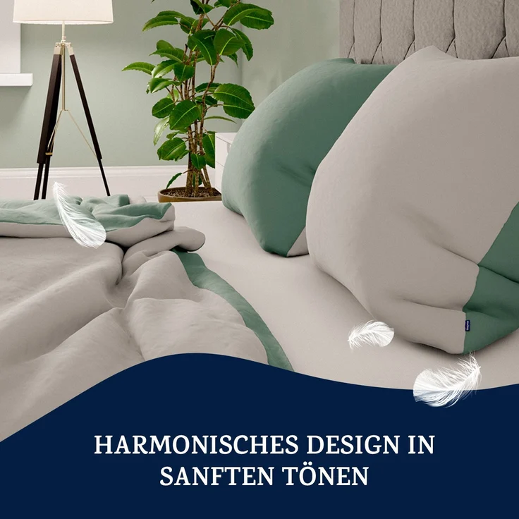 Soft Wonder-Edition Bettwäsche 135x200 cm Grüngrau – Bild 4