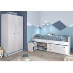 Parisot Kinderzimmer und Jugendzimmer Smoozy in weiß Kiefer Set 3-tlg.