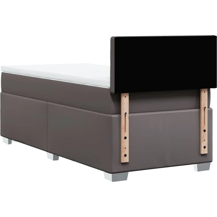 vidaXL Boxspringbett mit Matratze Grau 100x200 cm Kunstleder 3288410 – Bild 12