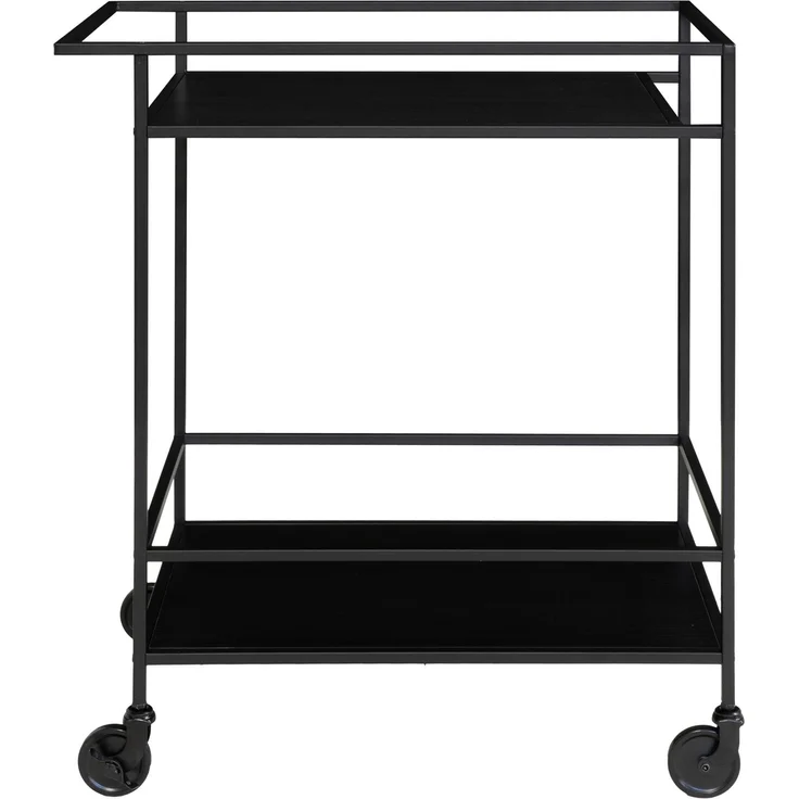 House Nordic Barwagen mit 2 Einlegeböden, schwarz, schwarzes Gestell, 68x40x79 cm – Bild 4