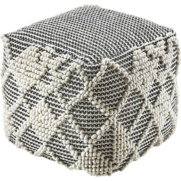 Kobolo Sitzwürfel Sitzpouf Pouf RAJA aus Baumwolle - mit Muster (1 Stück, Nachhaltig) – Bild 1