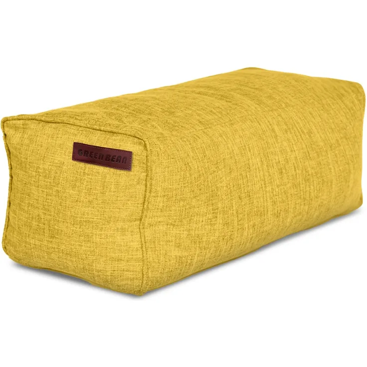 Green Bean® Indoor Sitzhocker Pouf 70x33x28cm EPS-Perlen Füllung -Home Linen Kuschelig Weich Waschbar - Drinnen Bodenkissen Liegekissen Sitzkissen Sitzhocker Sessel Kinder Erwachsene Stoff Gelb