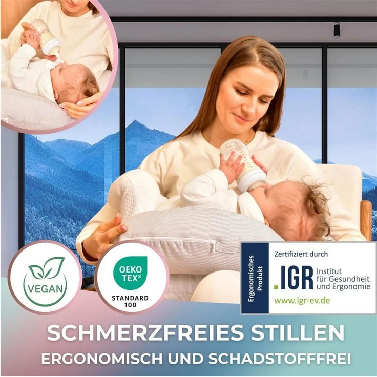 SEI Design Stillkissen Stillkissen mit verstellbarem Hüftgurt, entlastet Schultern und Nacken, mit Sicherheitsgurt, zusätzliches Kissen als Barriere – Bild 4