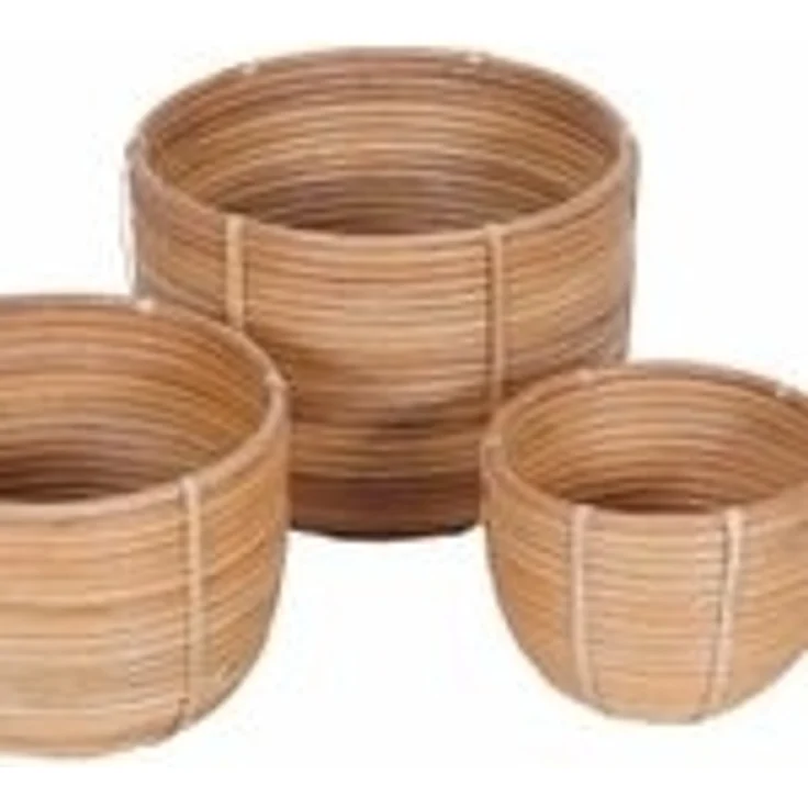 Rattan Korb Blumenkorb Cinta 3er Set – Bild 4