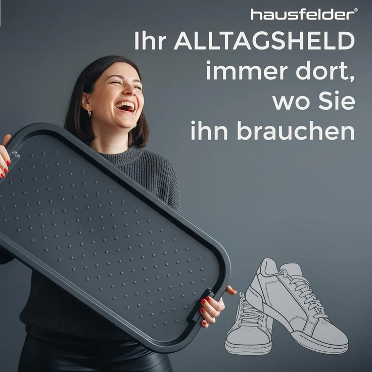 Hausfelder Schuhabtropfschale Schuhablage Abtropfwanne Schuhe, 39 x 79 x 2 cm (1-tlg), für bis zu 3 Paar Schuhe, strukturierte Oberfläche – Bild 4