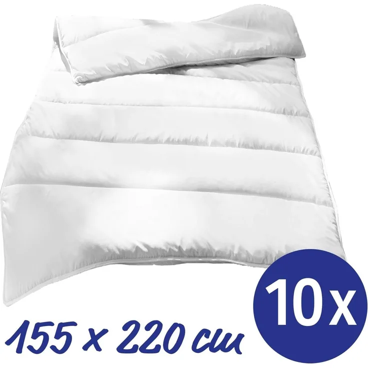 10 x 155 x 220 cm Mikrofaser Ganzjahres-Steppbettdecke, Füllgewicht: ca. 900 g, extra leicht