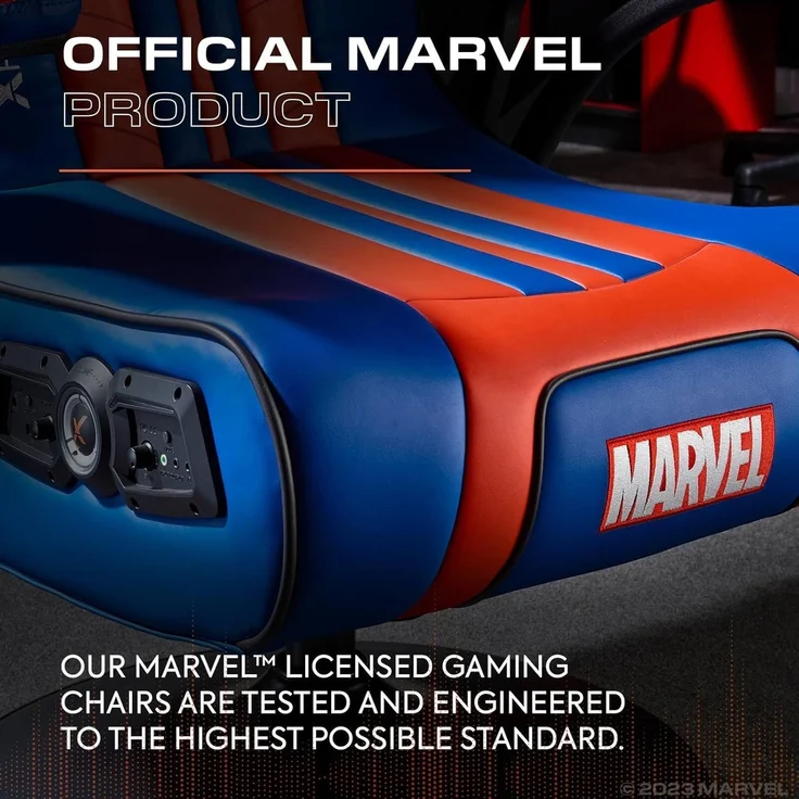 X Rocker Marvel™ Elite 2.1 Gaming-Sessel im Spider-Man Design - blau/rot für Jugendliche mit – Bild 3