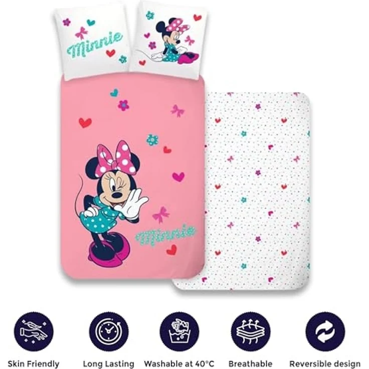 Disney Minnie Mouse Babybettwäsche Minnie Mouse Babybettwäsche "Zauberhafte Minnie" in Rosa, 100% Baumwo – Bild 6