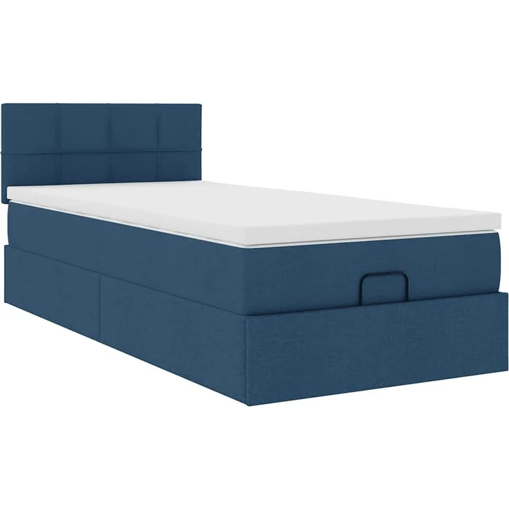 vidaXL Ottoman-Bett mit Matratze Blau 90x200 cm Stoff 3311434 – Bild 4