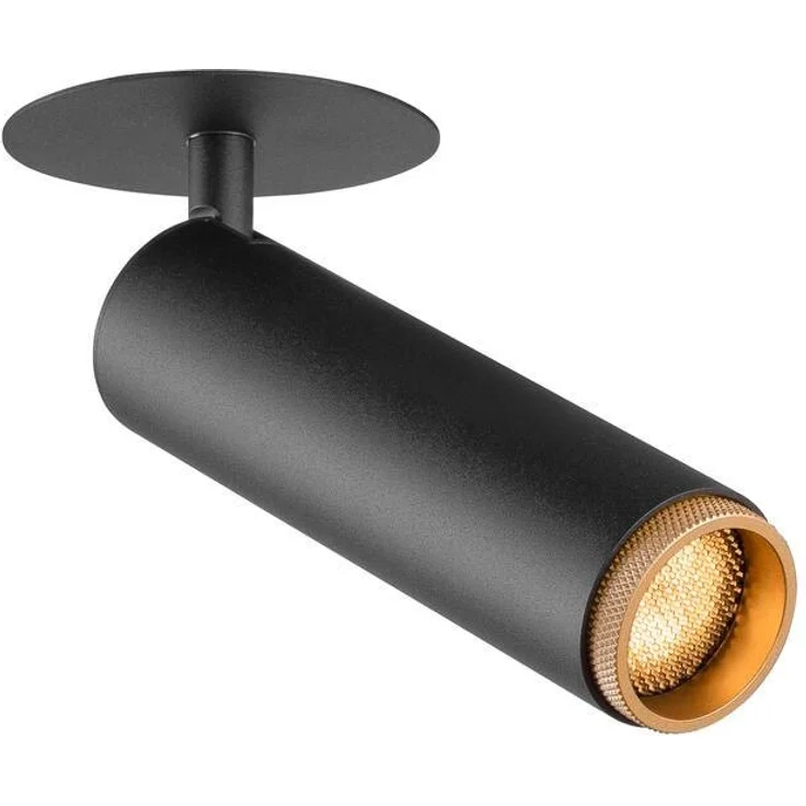 SLV GRIP! M, Deckeneinbauleuchte, PHASE, 2700 K, 42°, IP20, zylindrisch, schwarz / gold - Downlights