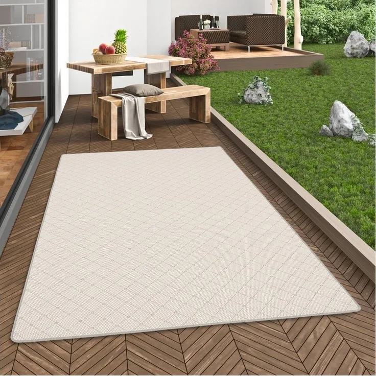Snapstyle Outdoorteppich In & Outdoor Teppich Flachgewebe Oslo Karo Modern, Rechteckig, Höhe: 4 mm