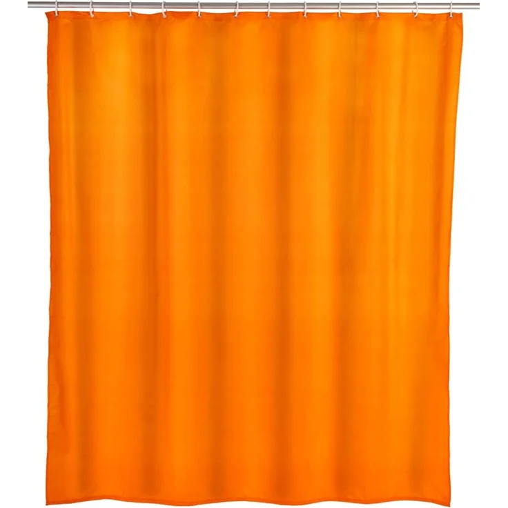 WENKO UNI Duschvorhang 180 x 200 cm, Orange, waschbar – Bild 2