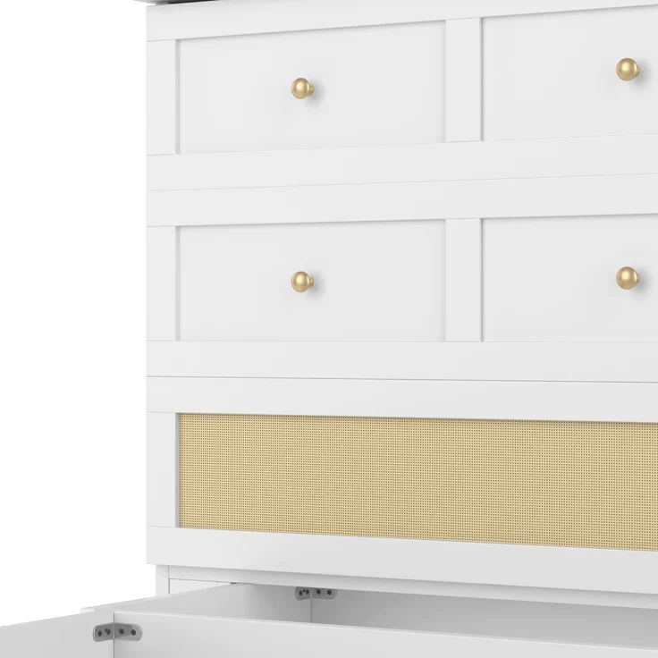 EINHOM Schrankbett, 140 x 200 cm, Mobiles Schrankbett mit Schubladen am Bettende und Regal am Kopfende des Bettes, mit USB und Steckdose, Umbaubares Plattformbett, Weiß (Ohne Matratze) – Bild 4