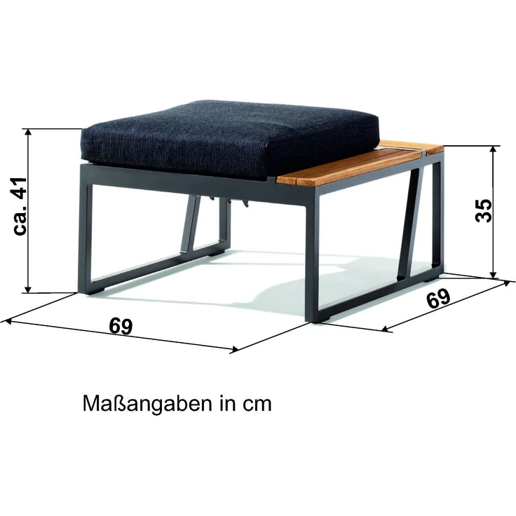 Sieger Havanna Eckteil Eckteil für Loungegruppe, Aluminium Eisengrau, 69 x 33 x 69 – Bild 8
