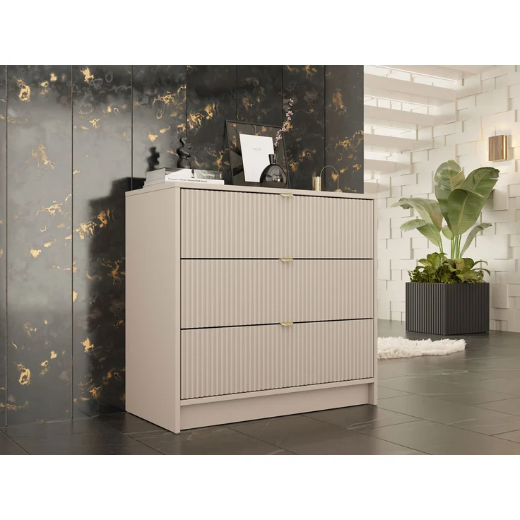 Kommode Tireno 3SZ (Farbe: Sandbeige) – Bild 3