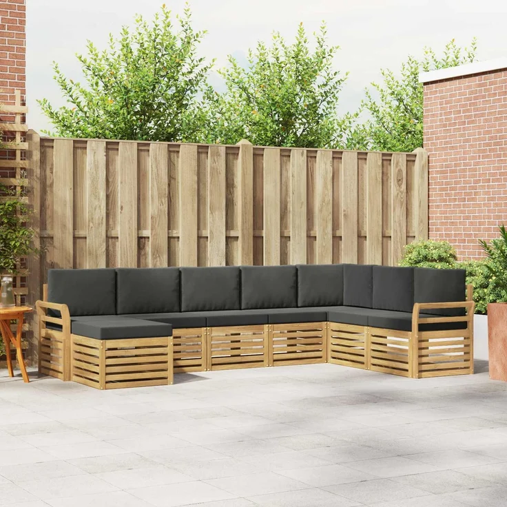 vidaXL Outdoor-Sofagarnitur 8 stk. 8-Sitzer Weiß und Anthrazit 3392317 – Bild 1