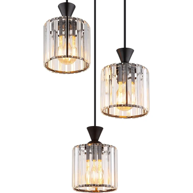 Pendelleuchte, Metall, Schwaz, Kristalle, D 32 cm – Bild 7