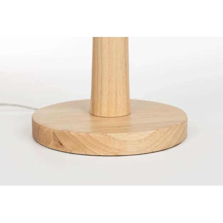Tischlampe Scallop Dutchbone mit Jute-Lampenschirm und Holzfuß – Bild 3