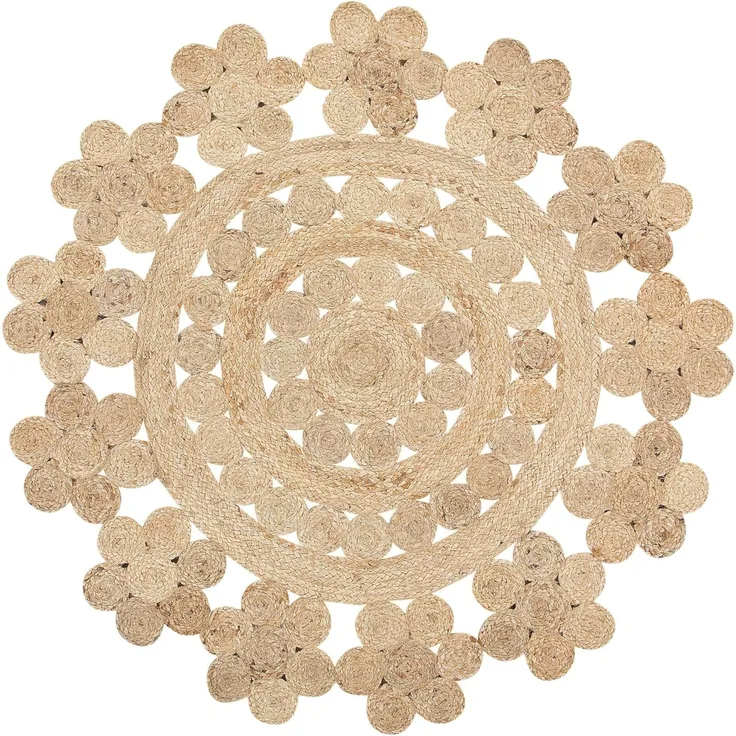 Teppich beige Jute ø 120 cm BIRECIK