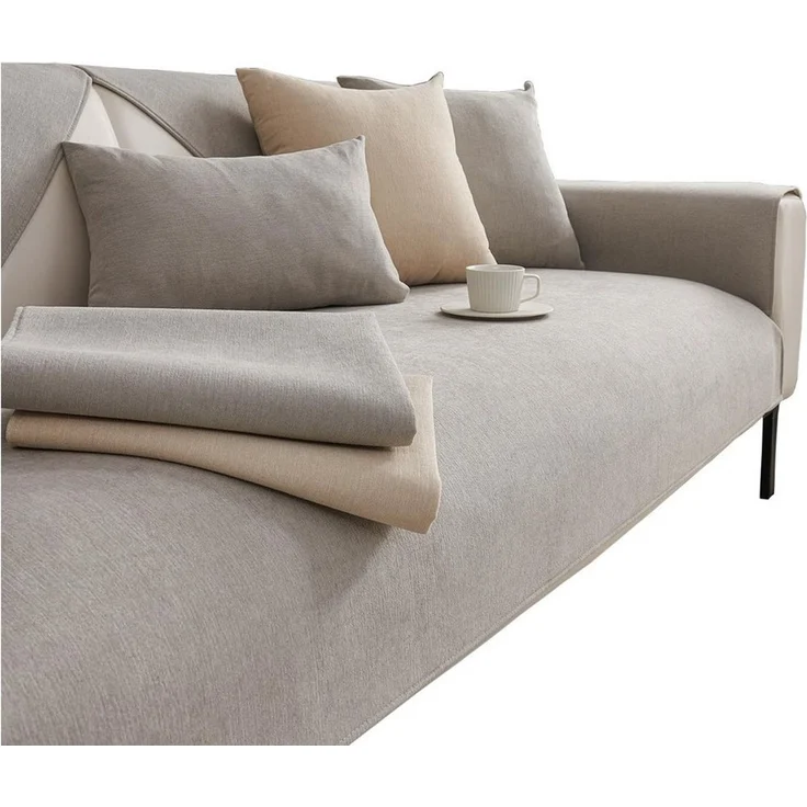 Agger Sofaschoner Sofa Überzug Weiche Chenille Sofabezug Hund Katze Sofaschoner, Anti Rutsch Vintage Couch Überzug für 1 2 3 4 Sitzer Sofa – Bild 1