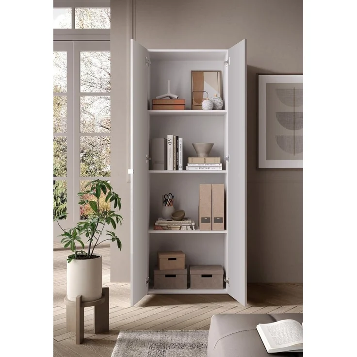 INOSIGN Aktenschrank Basic, Büroschrank mit 2 Türen (innen 3 Einlegeböden), hoher Mehrzweckschrank in verschiedenen Farben, B 63 x H 184 cm – Bild 2