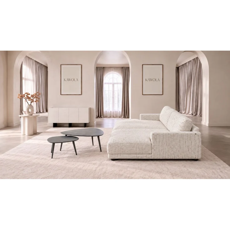 KAWOLA Big Sofa MARLIN Stoff cremeweiß 80 x 168 x 262 cm – Bild 5