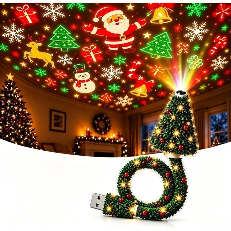 FELIXLEO LED Discolicht Weihnachtsprojektor-Licht, Plug-and-Play-HD-Weihnachtsprojektor – Bild 1