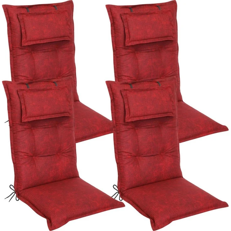 DILUMA Hochlehnerauflage Hochlehner Auflage Florence mit Kopfpolster 120x50x8 cm, (4 St) – Bild 5