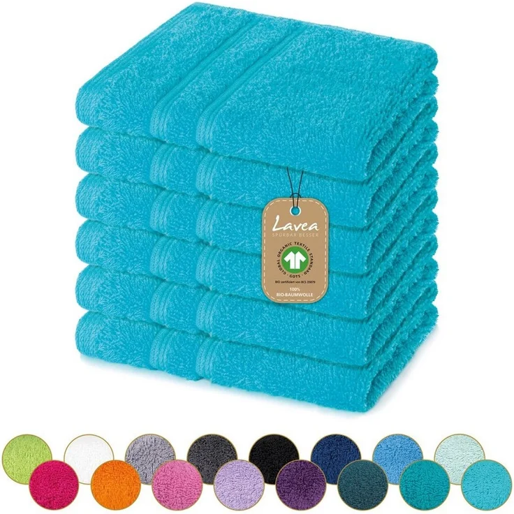 Lavea Seiftuch Bali, 30x30cm aus 100% Bio-Baumwolle, einzigartig weiche Seiftücher mit Aufhänger (Set, 6-St), hochwertige und nachhaltige Premium Waschlappen - schonende Reinigung – Bild 1
